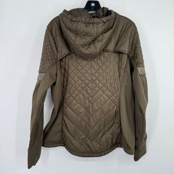 Athleta Womens  Rock Springs Jacket Olive Green Quilted Hooded Reflective size X - Picture 10 of 11
